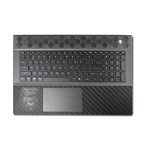 Image of MightySkins Carbon Fiber Skin Compatible with Alienware M18 R1 (2023) Full Wrap Kit - Mono Gorilla | Protective, Durable Textured Carbon Fiber Finish | Easy to Apply & Change Styles | Made in The USA