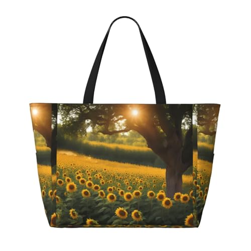 Many Sunflowers Large Capacity Waterproof Sandproof Multifunctional Beach Travel Camping Picnic Storage Bag2