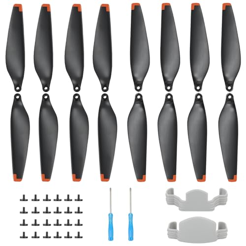 Houjunor 16 Pcs 6030F Propellers for Mini 4 Pro/Mini 3 Pro, Low-Noise and Quick-Release Blades Props Accessories (Orange)Compatible with DJI Mini 4 Pro/Mini 3 Pro, 2 Pcs Propeller Stabilizers Fixators