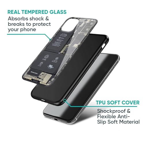 Image of Designer Tempered Glass Back Case Cover Compatible with OnePlus Nord 5 5G | Skeleton Inside