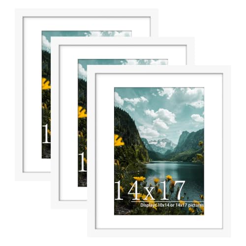 Image of Picrit 14x17 White Picture Frame, Poster Frame for Wall, 3 Pack