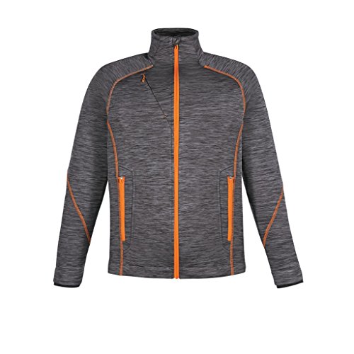 Ash City Mens North End Sport Red Flux Melange Bonded Fleece Jacket (Large, Carbon Orange Soda)