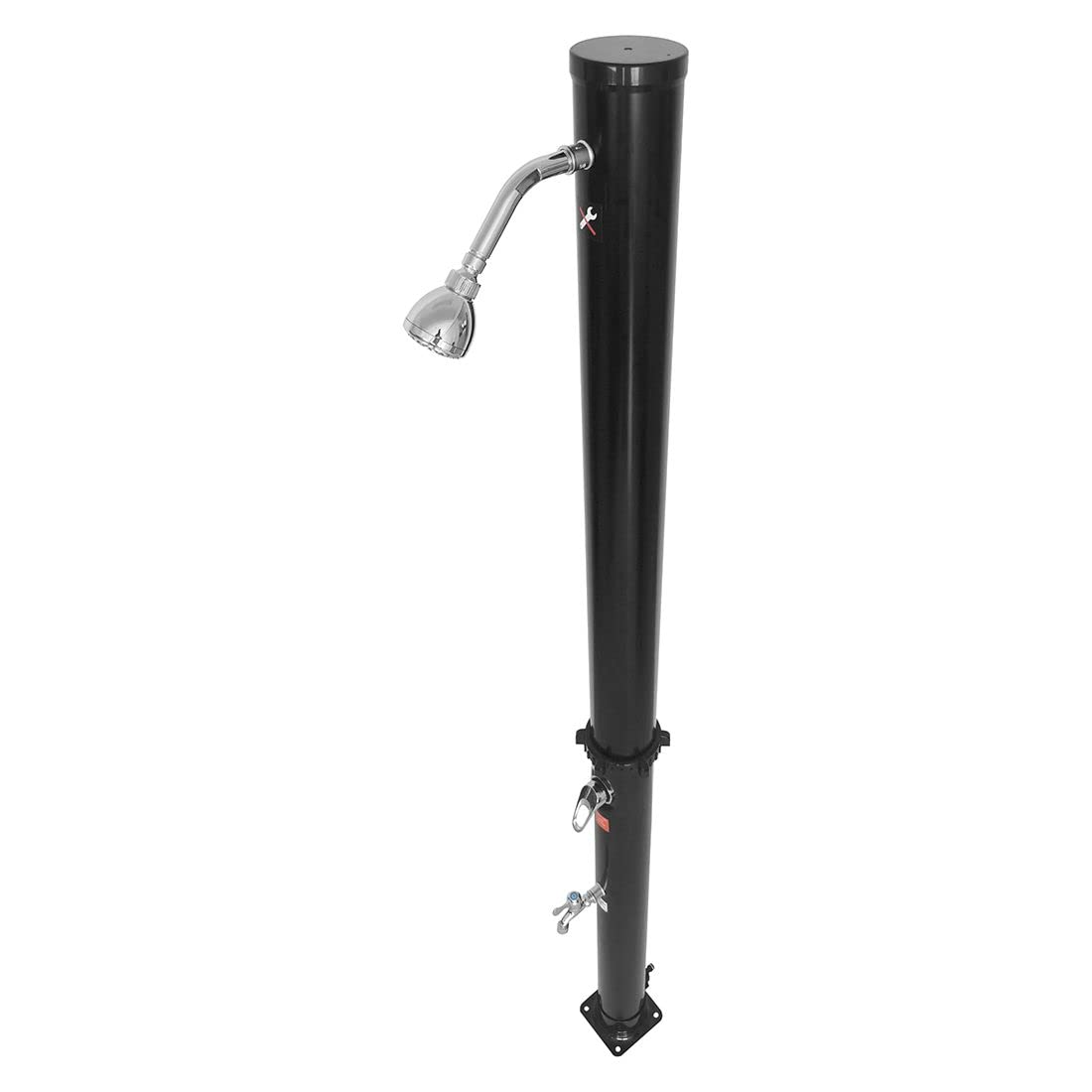 OUTLIV. Solardusche mit 38L Wassertank, Kalt-/Warmwasser, clevere und energieeffiziente Solardusche, Gartenschlauch-Anschluss, Ø11x210cm, Schwarz
