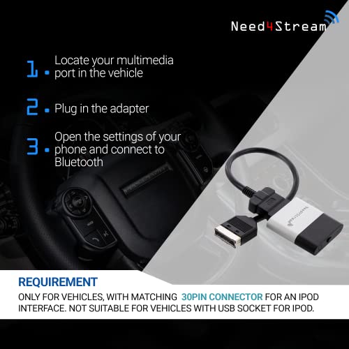 Need4Stream N4S300-LR Bluetooth Car Adapter with Track Lists, Audio Adapter Compatible with Range Rover III - Image 4