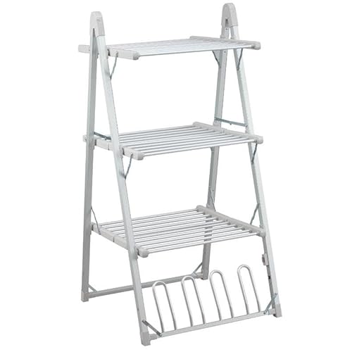 Livhome 3 Tier A Frame Heated Clothes Airer, Energy-Efficient Folding Electric Dryer, Portable Indoor Laundry Rack, 330W Energy Efficient 30 Rails, 135cm, 17.5m Drying Space