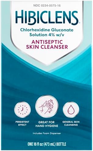 Hibiclens – Antimicrobial, Antiseptic Soap and Skin Cleanser – Foaming Pump Included – 16 oz – for Home and Hospital – 4% CHG