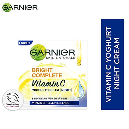 Garnier Skin Naturals, Night Cream, Anti-Dark Spots & Brightening, Bright Complete Vitamin C Yoghurt, 40 g (Pack of 2)