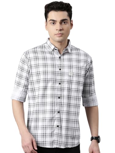 Image of Majestic Man Men's Comfort Slim Fit Pure Cotton Opaque Checked Casual Shirt