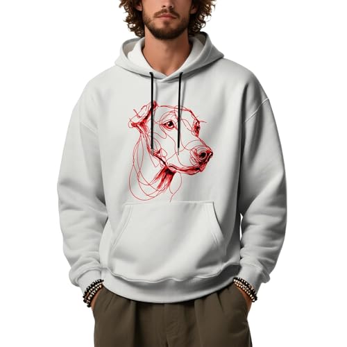 Sudadera sin mangas con capucha para hombre y estampado animal color gris ceniza talla S
