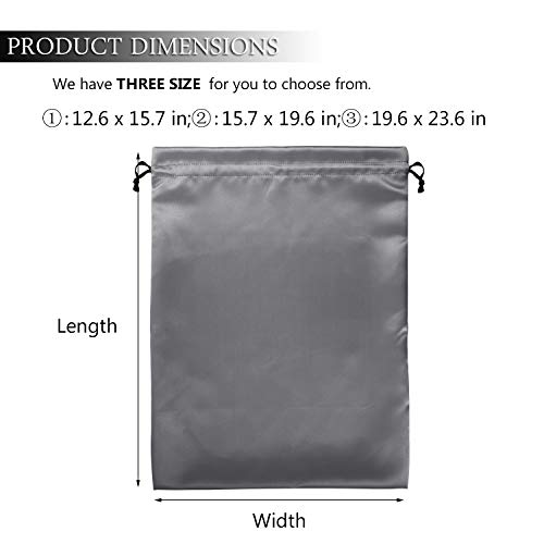 PlasMaller Dust Cover Storage Bags Thick Silk Cloth Pouch with Drawstring For Luxuries Handbags Tote Purses Shoes Boots, Silver (12.6 x 15.7 in)3