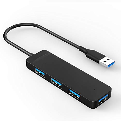 Onvian 4-Port USB 3.0 Hub, Ultra Slim Portable USB Data Hub Splitter for USB Expansion - 20 cm Extended Cable