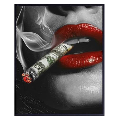 Man cave Motivational Wall Art Print - Sexy Woman Home Office Decor, Entrepreneur executive Success Wall Art, Money Decor - Man Cave Signs - Masculine Print - Home Picture - Artwork Decoration for Men
