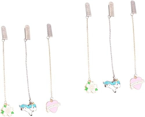 ONDIAN Beautiful Bookmarks Book Marks 2 Setsmetal Book Markers for Women Plated Metal Bookmark Decorative Cute Bookmark Steel Bookmark Heart