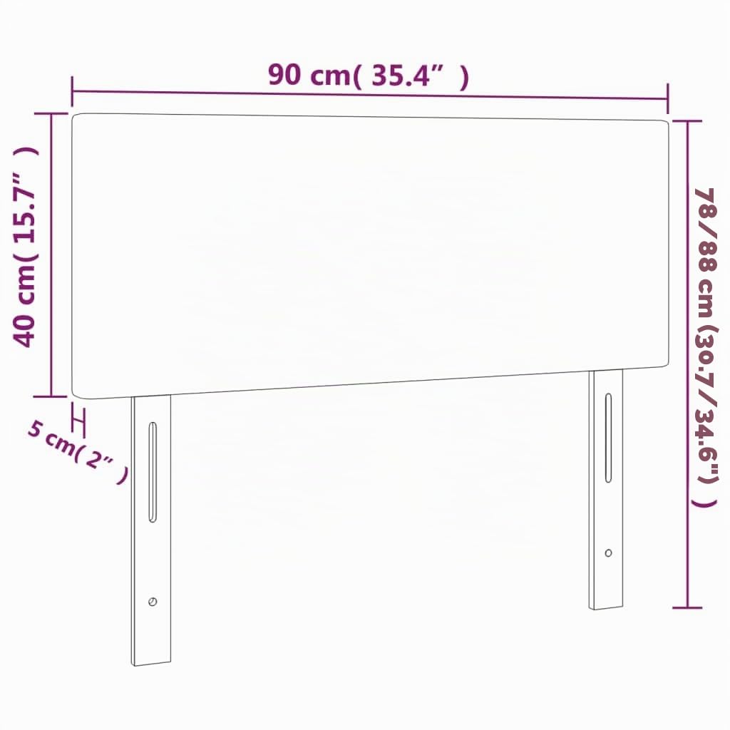 vidaXL Cabecero de Tela Gris Claro 90x5x78/88 cm