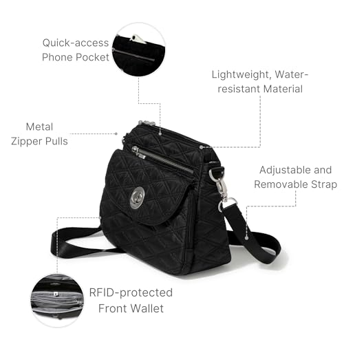 Image of Baggallini Calais Crossbody Bags for Women 10x7 Lightweight Water-Resistant Travel Purse, RFID & Interior Organization