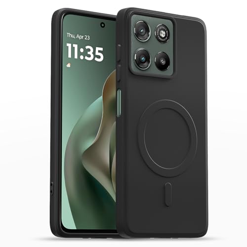 Image of Pikkme Back Cover for Motorola Moto G67 Power 5G / G57 Power 5G Soft Matte Silicone | Slim Fit | Mag-Safe Design (Mag-Safe Not Support) Camera Protection Bumper Case (Black)