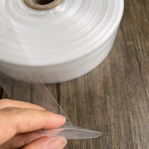 Flat Poly Tubing Roll 1.6 inches×820 Feet 2mil Food Grade LDPE Resin for Custom Length Packaging