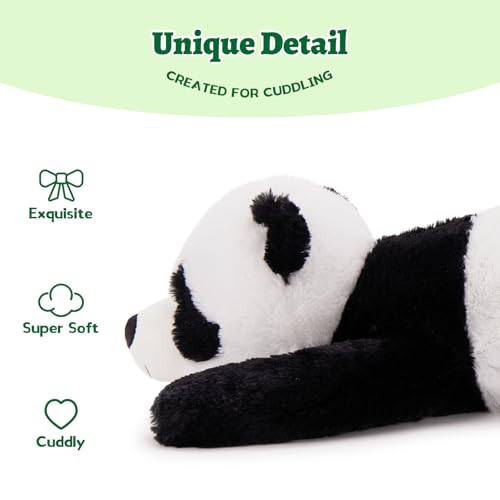 MorisMos weich Groß Panda Kuscheltier XXL, 80cm lang Flauschige Panda plüschtier stofftier,Süße plüschpanda Kissen Geburtstag Weihnachten Geschenk für Jungen Kinder