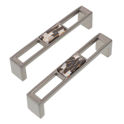 BinZyronic 2個セット 大サイズ モノグラム柄 キャビネットドアプル ? 引き出しハンドル 亜鉛合金製 簡単取り付け 家具用