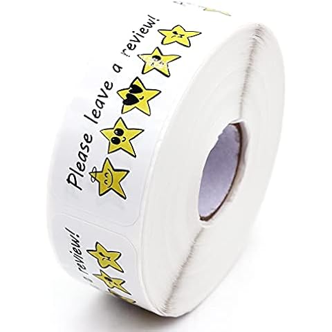 Muminglong 1.5 Inch Please Leave a Review Sticker,Review Sticker,Thank You Sticker, Small Business, Handmade Sticker,Packaging Sticker, 500 PCS Cover