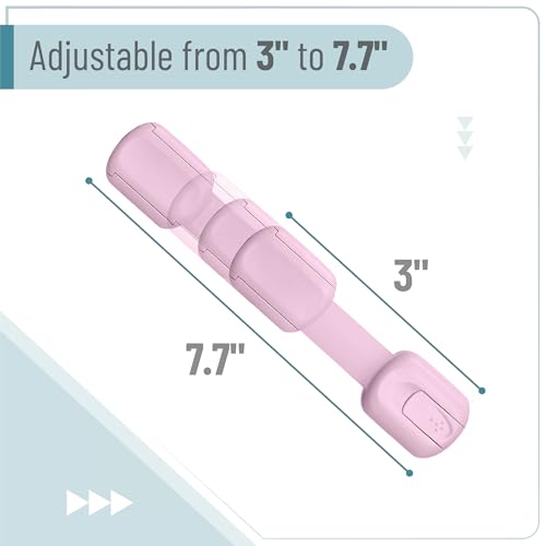 Image of Bates- Child Safety Strap Locks, 12 Pack, Baby Pink, Child Locks for Cabinets and Drawers
