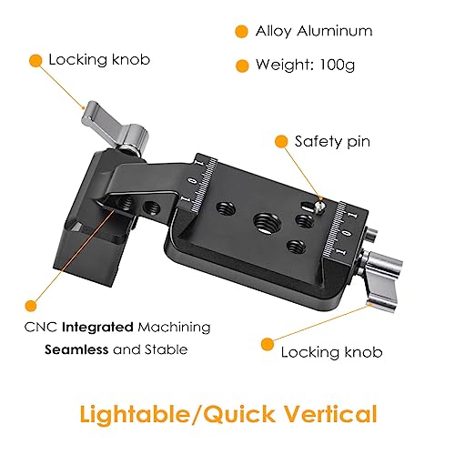 Image of RS3 Vertical Camera Mount,Robust Portrait Mounting Solution Compatible with DJI RS 2 /RS 3 /RS3 PRO for IG YouTube Shorts Tiktok Video Extended Vertical Shooting