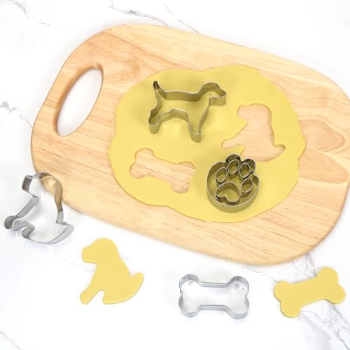 4 Stück Keksausstecher Hund, Ausstechformen Paw Patrol, Plätzchen Ausstecher Edelstahl, Ausstechform Hund und Knochen, Paw Patrol Ausstecher, Niedliche Plätzchenausstecher zum Backen & Basteln