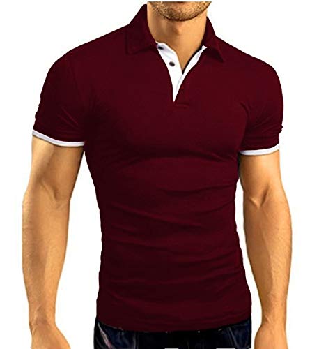 Camisa Polo Slim Fit Masculina Camiseta Blusa Sofisticada (G, Bordo)