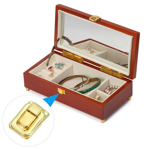 Image of PATIKIL Toggle Catch Lock 1.4 inch x 0.9 inch, 18 Pack Metal Buckle Hasp Lock Latch Clasp for Jewelry Box Wooden Case Decoration, Gold
