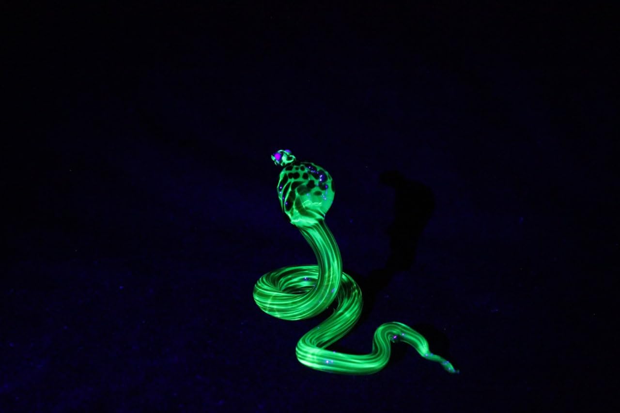Cobra Uranium Glass UV Sculpture Collectible Figurine Glass Unique gift