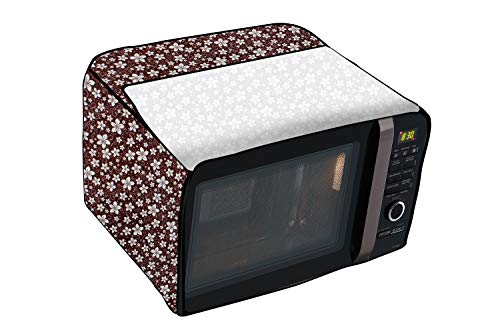 Image of Stylista Microwave Oven Cover for LG 20 L Solo MS2043DB Floral Pattern Brown