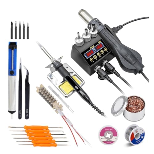 2 in 1 8898 ͂񂾕tXe[V 750W LCDfBXvC[NnڃXe[V gѓdb BGA SMD PCB ICCp ͂񂾕tc[ (8898 SET9)