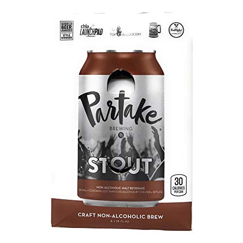 Partake Brewing Non Alcoholic Craft Beer, Dark, 6 Pack - 12 Ounce Cans, Low Calorie, All Natural