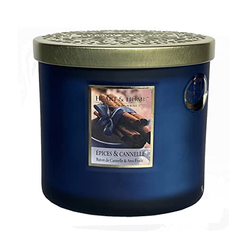 Bougie parfumée Epices et Cannelle grand format deux mèches cire