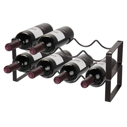 Carperipher Stackable Wine Rack Countertop, 8 Bottles 2 Tier Wine Cabinet Counter, Wine Rack Holder...