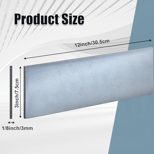 Image of Tandefio 2 Pcs 1 /8 x 3 x 12 Inches Hot Rolled Mild Steel Plate Steel Flat Plate Sheet Weldable Flat Stock Black Metal Sheet for Cutting, Industrial Machinery Manufacturing Residential