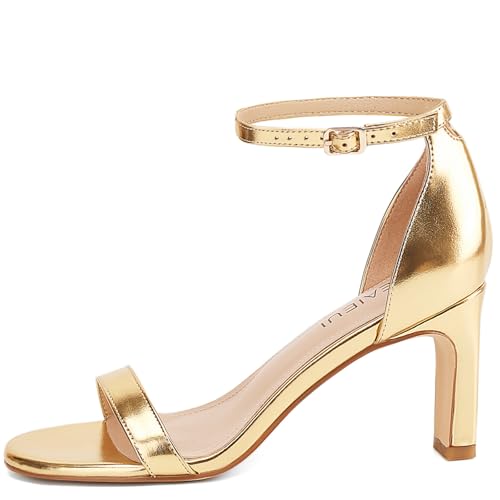 Heels for Women Round Toe Heeled Sandals Chunky High Heels with Ankle Strap Heels for Women Dressy Block Heels3