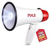 Pyle Megafono Portatile 30 Watt con Sirena e Luci LED, Controllo Volume Regolabile per Cal...