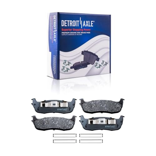 Image of Detroit Axle - Rear Brake Kit for Ford F-150 Expedition Lincoln Navigator | Blackwood, Drilled and Slotted Brake Rotors Ceramic Brake Pads Replacement 13.15 inch inch Rear Rotors