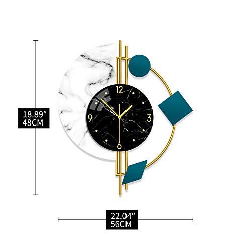 Large Wall Clocks Battery Operated Silent Non-Ticking Modern Clock for Living Room Bedroom Office Kitchen Home Decor Metal Glass Wall Decoration for Indoor House, 19 * 22in