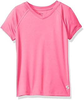 Soffe Girls' Big Performance Short Sleeve, Neon Pink, X-Large