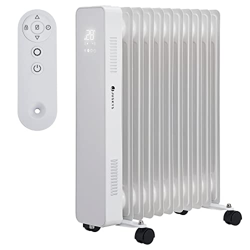 Juskys radiateur électrique à huile 2 500 W économe en énergie - commande WiFi, télécommande,...