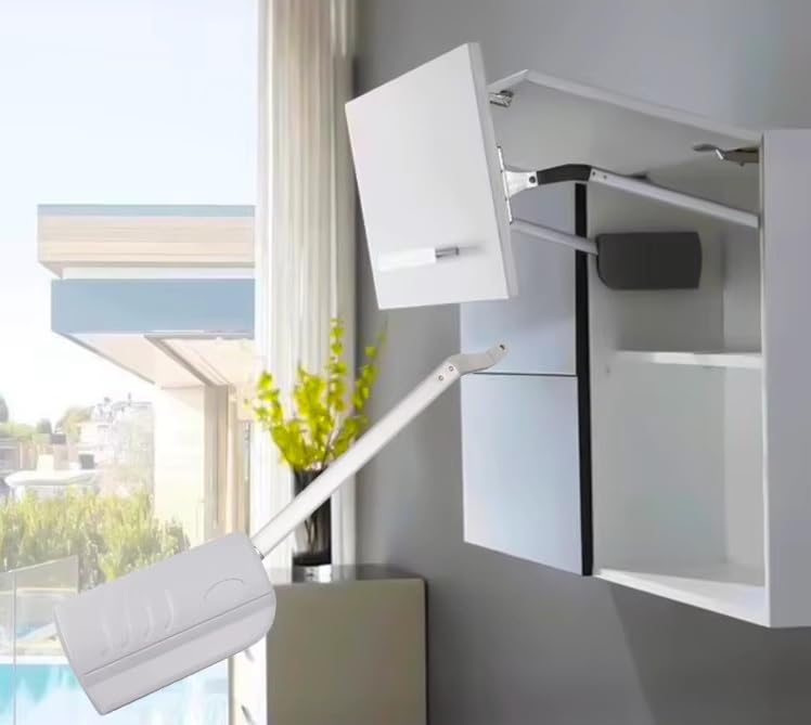 DBR Aluminium Kitchen Cabinet Double Door Bi-Fold Lift-Up Fitting System, Grey