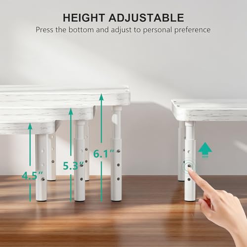 Image of WALI Computer Monitor Stand for Desk, Adjustable Laptop Riser, Desk Monitor Stand Underneath Storage for Office, School Supplies (PTT001-M), 1 Pack, Marble