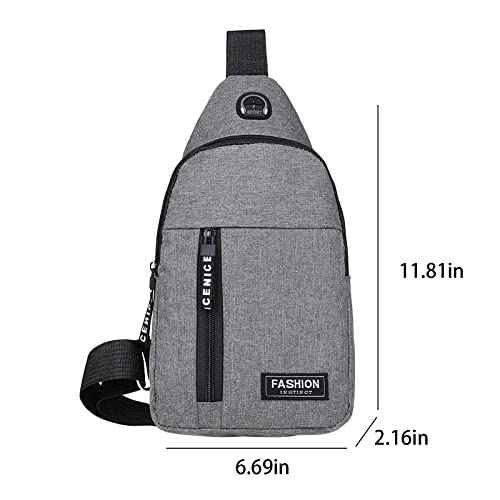 Anuirheih Multipurpose Crossbody Shoulder Bag Travel Hiking, Compact Crossbody Backpack For Hiking Walking Biking Travel (Gray) #TOP1