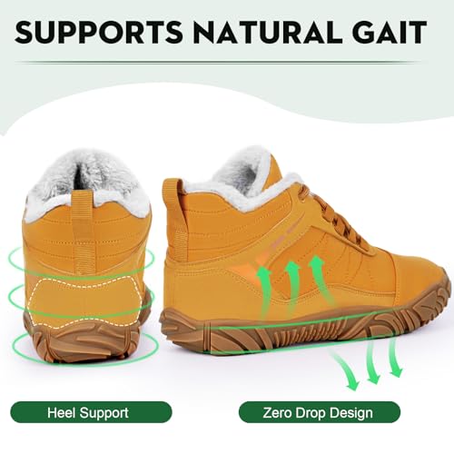 Image of Hike Footwear Barefoot Shoes Mens Womens, Winter Wide Toe Barefoot Hiking Shoes Boots, Non-Slip Waterproof Outdoor Running Boots Sneakers for Women Men