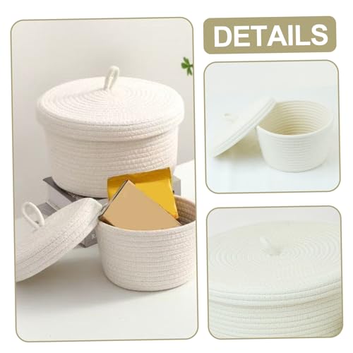 Cesta de cuerda de algodón para solucionar el desorden de objetos pequeños e hilos 3