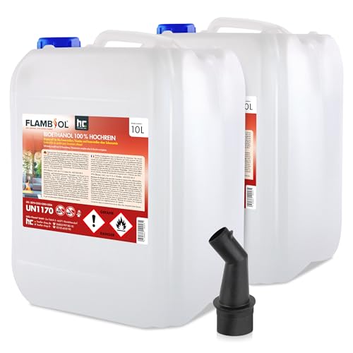 Höfer Chemie 20 L FLAMBIOL® Bioethanol 100% Hochrein (2 x 10 L) f...