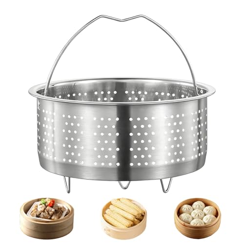 Valyrane Panier à Vapeur en Acier Inoxydable 304, 20 cm – Insert pour Cuisson à Vapeur, Panier Autocuiseur avec Poignée, Idéal pour Cuisson des Légumes, Riz,...