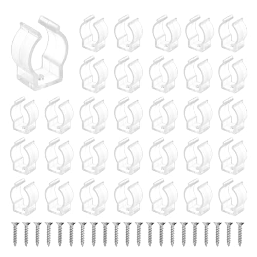 QUARKZMAN Sujetadores De Clip En U, Accesorios De Montaje Para Tubos Fluorescentes Abrazaderas De Soporte Abrazaderas Para Tubos Con Para Tiras LED Redondas Y Tubos De 16mm A 18mm, 50pcs